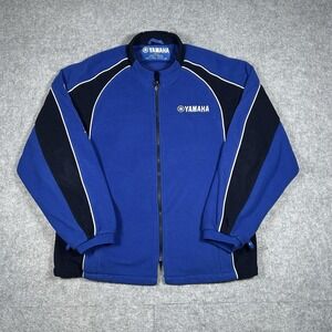 Vintage Yamaha Racing Fleece Jacket Men's Size XL Royale Blue Full Zip Graphic